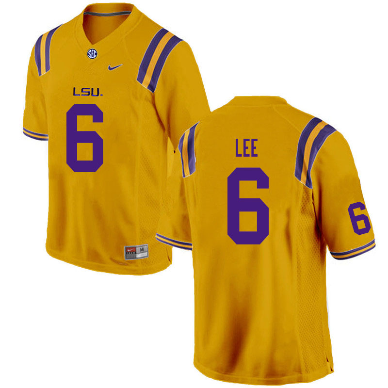 Men #6 Devonta Lee LSU Tigers College Football Jerseys Sale-Gold - Click Image to Close